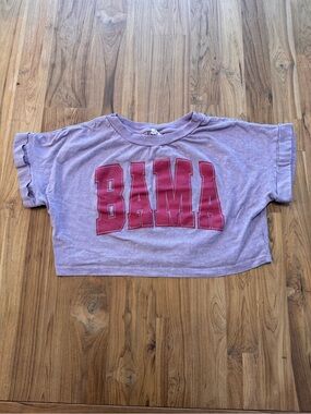 Bloom + Pop BAMA Cropped T-Shirt Women’s Medium Purple & Red Alabama